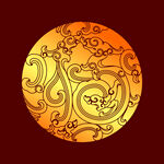 矢量烫金色拐子龙纹