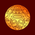矢量烫金色拐子龙纹