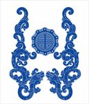 矢量古代青花瓷龙纹