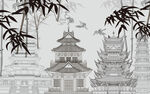 新中式背景墙  