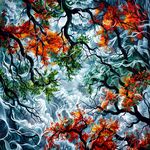 梦幻油画枫叶图案