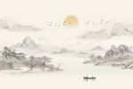 新中式屏风山水画