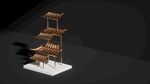 金色传统建筑金色阁楼屋顶C4D