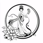 线描嫦娥