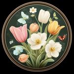 花朵圆形装饰画