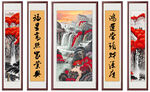 国画鸿运当头中堂画