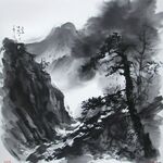 孤松风景画