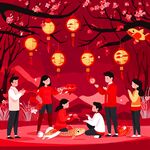 一家人春节团圆虎年