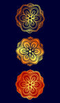 矢量烫金色宝莲花纹