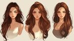 美女插画对比