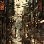 雨巷插画