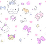 手绘兔子循环数码印花