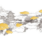 山水楼阁线条