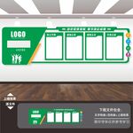 绿色公司企业文化墙背景墙展板