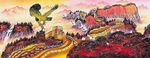 长城山水风景画