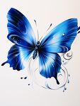 蓝色渐变蝴蝶