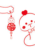 蛇年挂件蛇宝宝头像卡通插画