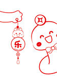 蛇年蛇宝宝挂件卡通插画乐