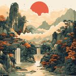 插画山水风景