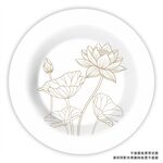 线描荷花插画