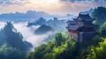 春山楼阁仙境