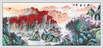 旭日东升国画山水