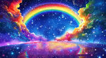 彩虹天空梦幻星空