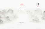 国画山水水墨画