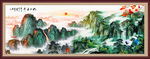 五岳独尊泰山日出山水画