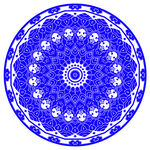 圆形青花纹