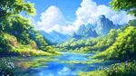 宽屏风景画