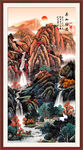 泰山日出泰山国画