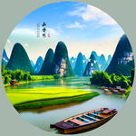 圆形山水画