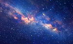 蓝色星空星云背景图
