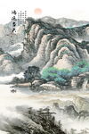 江山如画国画山水壁画