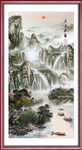 竖幅山水画