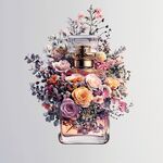 花香萦绕的精致香水瓶