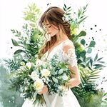 清新森系新娘与手捧花