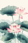 水墨荷花图