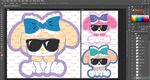 可爱卡通插画戴墨镜的小狗