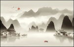 意境水墨山水画