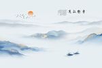中式山水屏风画
