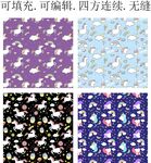 卡通小马 服装印花 马年图案