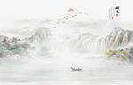 国画山水水墨画
