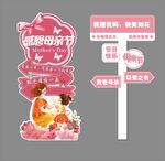 感恩母亲节指示牌立牌指路迎宾牌
