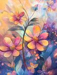 梦幻花卉插画