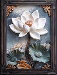 立体浮雕莲花中式装饰画