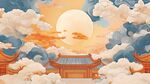 古风云海中的中式建筑美景