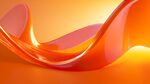 炫彩流动橙色曲线造型