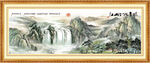 沙发背景墙 办公室山水画
